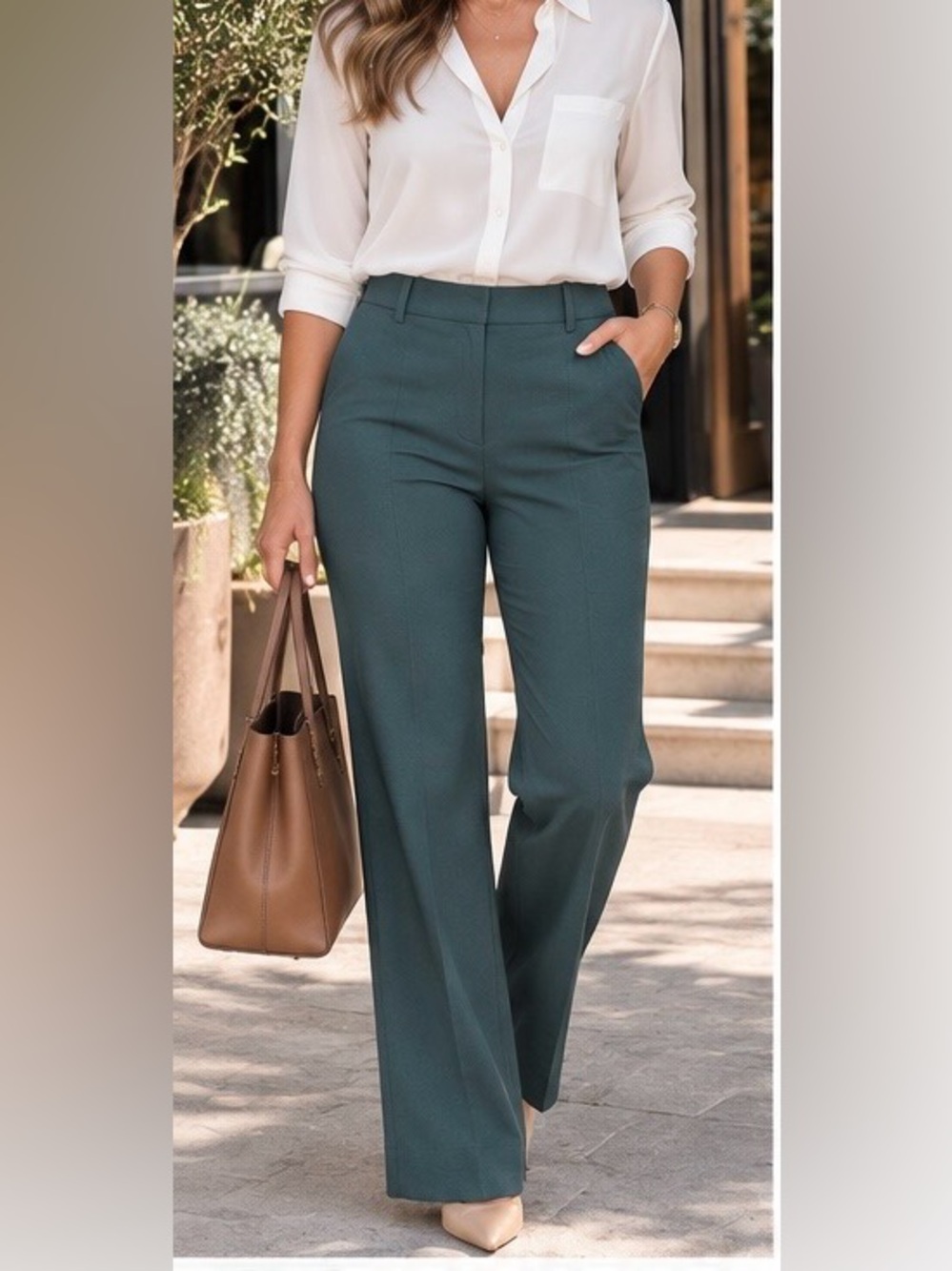 Banana Republic Teal boot cut fit trousers 4